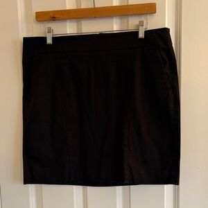 Ann Taylor Madison Black Cotton Pencil Skirt